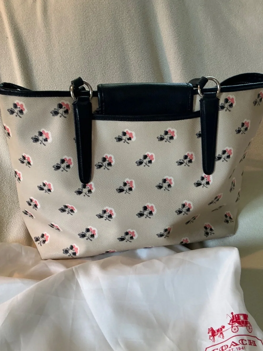 Coach Bramble Rose Tote with wristlet wallet